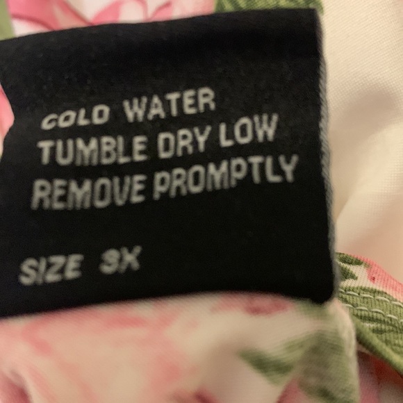 Plus Size Cold Shoulder Cinched Drop Waist Beautiful PINK Rose Silky Blouse 3X - Picture 6 of 6